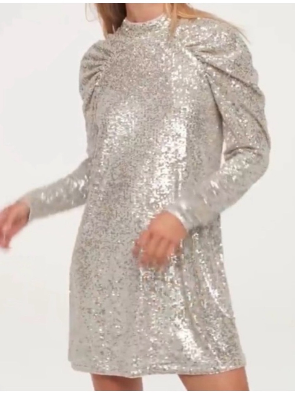 H&M Silver Sequin Mini Dress